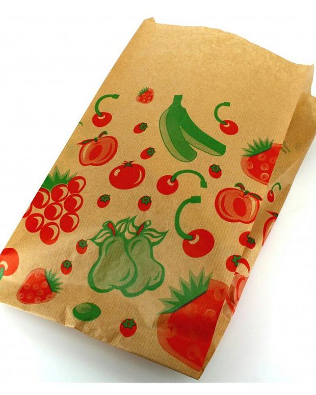 Food-grade pouch printed with a vegetable pattern